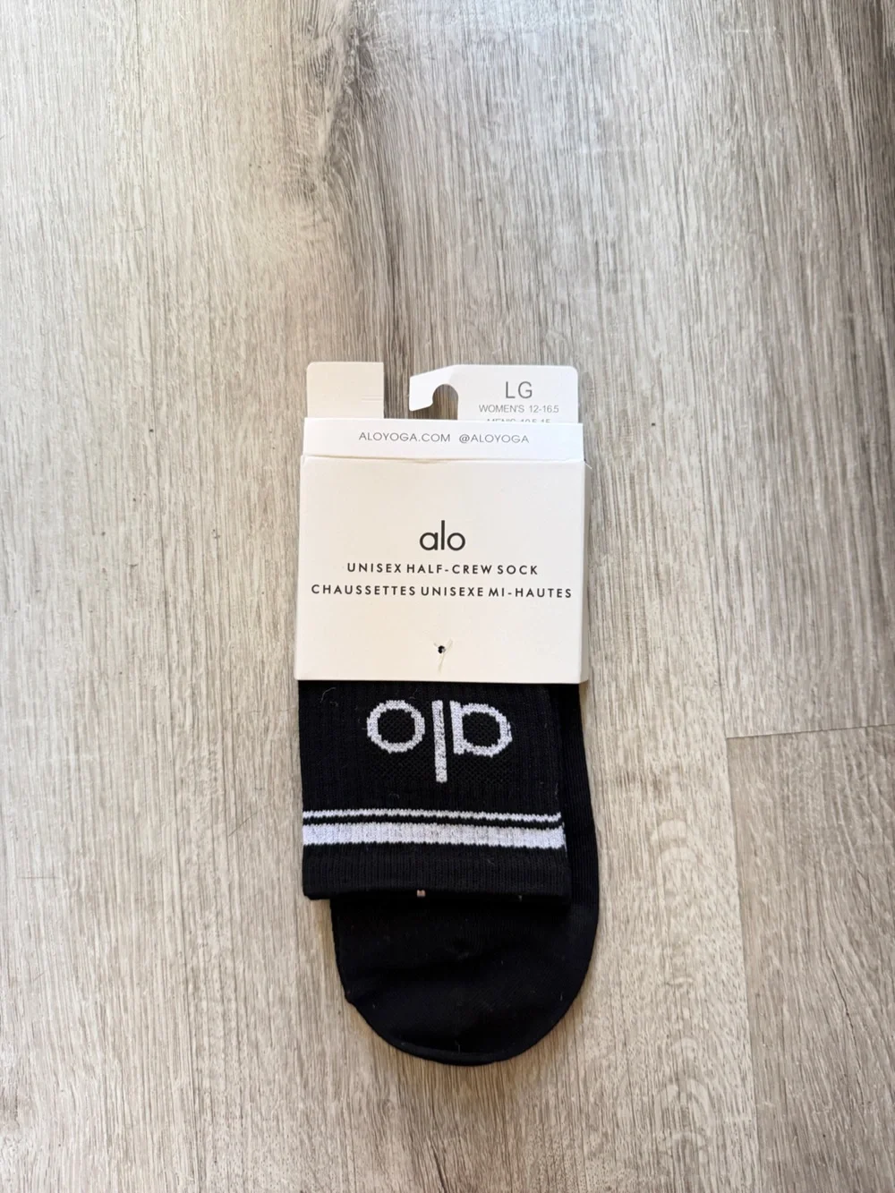 Aldo Black Half-Crew Athletic Socks with White Logo Stripe